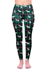 Leggings tartan green dog