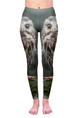 常规腰打底裤可爱的猫头鹰owl green