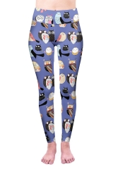 High waist leggings owl pastel