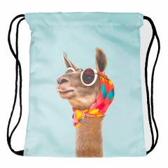Drawstring bag turbaned alpaca