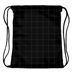 常规束口袋纯黑色格子black grid