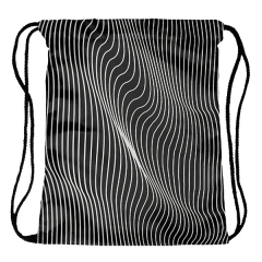 常规束口袋黑底斑马纹zebra-stripe