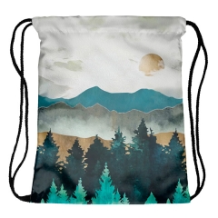 Drawstring bag see the moon through the clouds