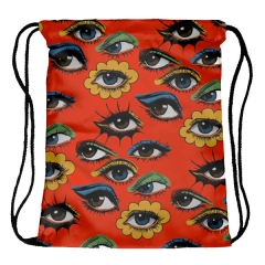Drawstring bag eyes with flowers
