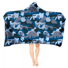Hoodie blanket blue camouflage