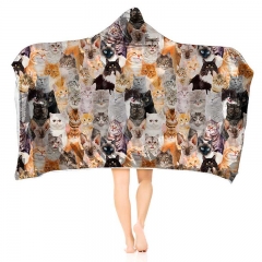 Hoodie blanket cat group