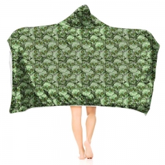 毛毯卫衣绿底骷髅头