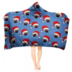 S035  毛毯卫衣戴圣诞帽的小狗xmas pug pups
