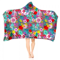 Hoodie blanket  flowers