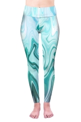 High  waist  leggings  Blue pattern