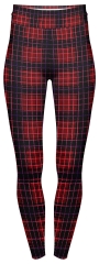 high waist leggings warm plaid