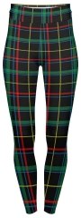 high waist leggings traditional dark tartan