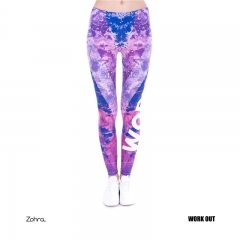 打底裤紫色地界workout marble stripes purple