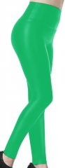 荧光绿高腰皮裤