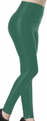 Green high-waisted PU Leggings