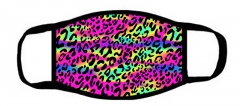 One layer mask with edge in color fluorescent leopard