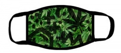 One layer mask  with edge cannabis leaf