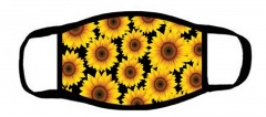 One layer mask  with edge sunflowers with black background