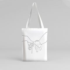 Hand bag white pinky swear metal