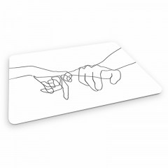 Mouse pad white pinky swear metal