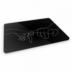 Mouse pad black pinky swear metal