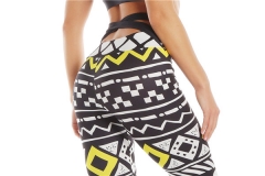 High-waisted  back-waisted cross leggings geometry