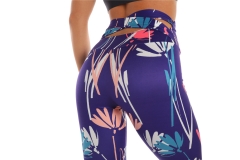 High-waisted  back-waisted cross leggings purple