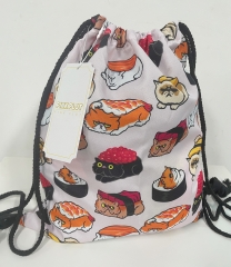 PINK PLOT Cat Sushi Reusable Grocery Bag Lightweight Durable Shopping Bag