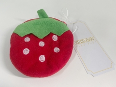PINK PLOT Red Strawberry Coin Purse With Zipper Pocket Wallets