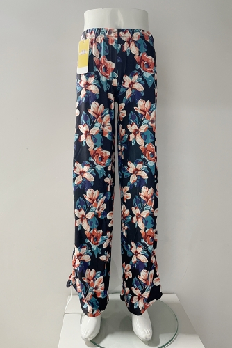 DEERLING   Women’s Floral Print Ladies Wide Leg Palazzo Trousers