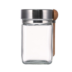 Glass storage jar with spoon