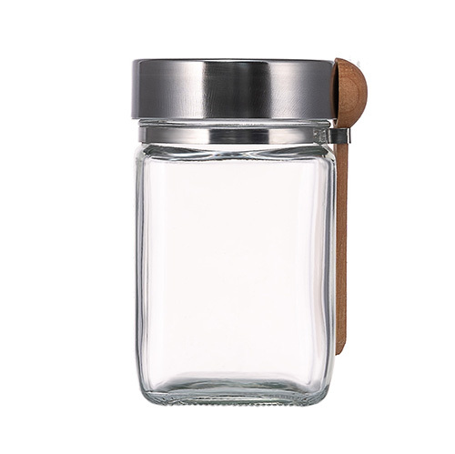 Glass storage jar with spoon