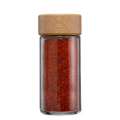 Bamboo lid spice bottle