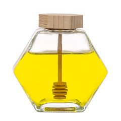 Glass honey jar