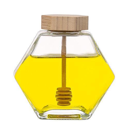 Glass honey jar