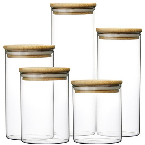Recycelable Glass Storage Jars
