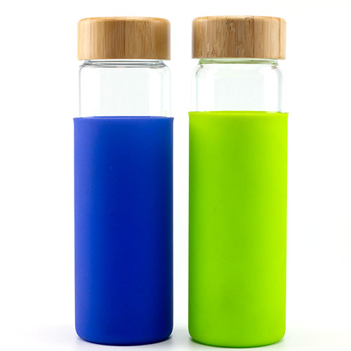 Glass Water Bottle with Silicone sleeve