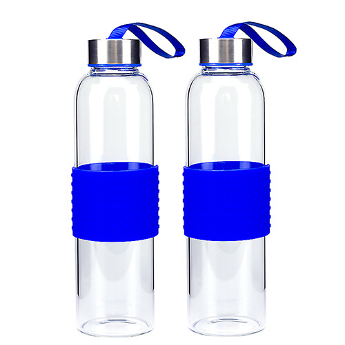 Glass Water Bottle with Silicone sleeve