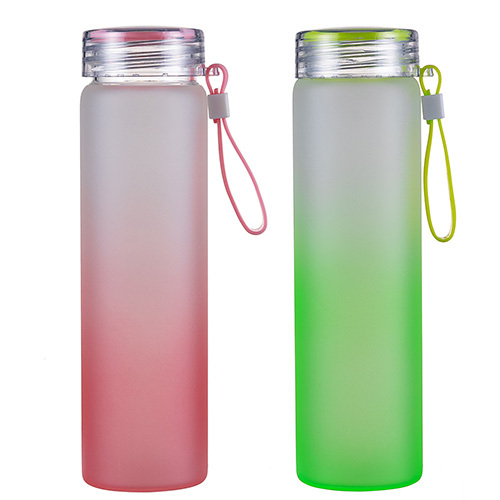 Sublimated frosted glass water bottle