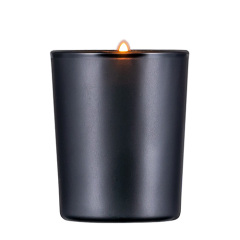 Scented candles with black glass jar