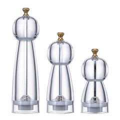 Acrylic salt mill and pepper grinder