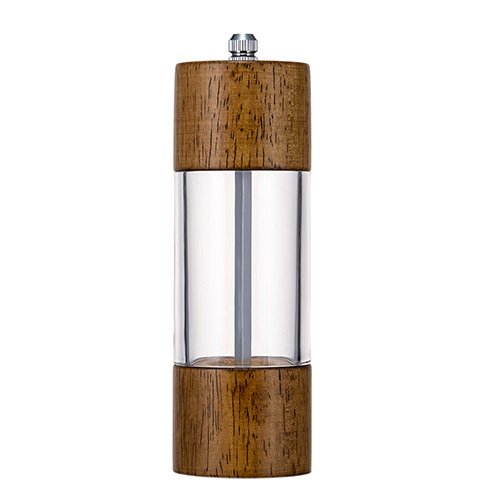 Premium Acrylic Wood Salt and Pepper Mill Set, Pepper Grinders