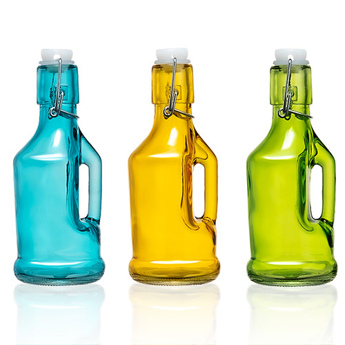 Swing top glass bottle