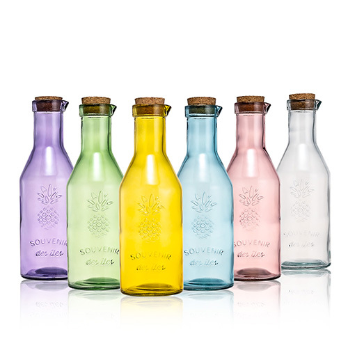 Glass juice bottle