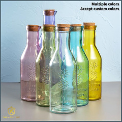 Glass juice bottle