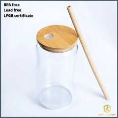 Glass tumbler with straw
