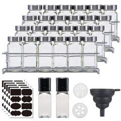 glass spice bottle set