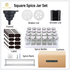glass spice bottle set