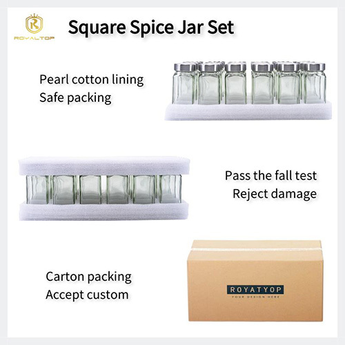 glass spice bottle set