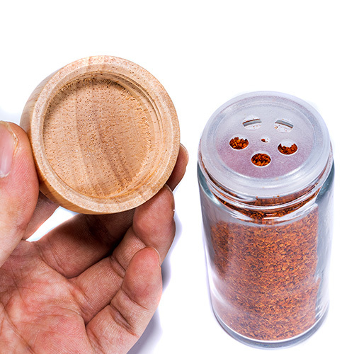 100ml Wooden Lid Spice Shaker & Bottle